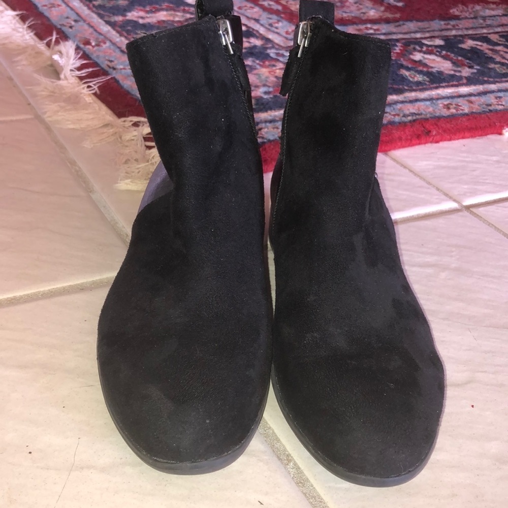 Franco Sarto Black Leather/Suede Ankle Boots